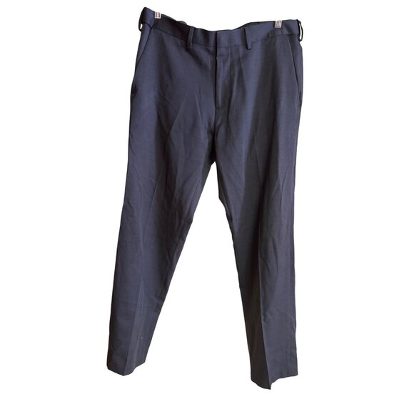 Haggar Mens 34x32 Straight Fit Gray Dress Pants All-Day Comfort Flat Front - Picture 2 of 9